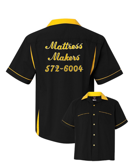 Mattress Makers Chainstitch Embroidered Bowling Shirt - New with Vintage Style