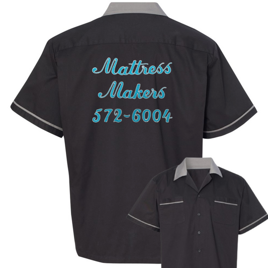 Mattress Makers Chainstitch Embroidered Bowling Shirt - New with Vintage Style