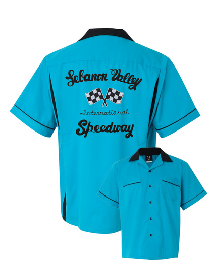 Lebanon Valley Speedway - Classic Chainstitch Embroidered Bowling Shirt -New Hilton Legend