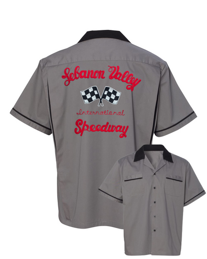 Lebanon Valley Speedway - Classic Chainstitch Embroidered Bowling Shirt -New Hilton Legend