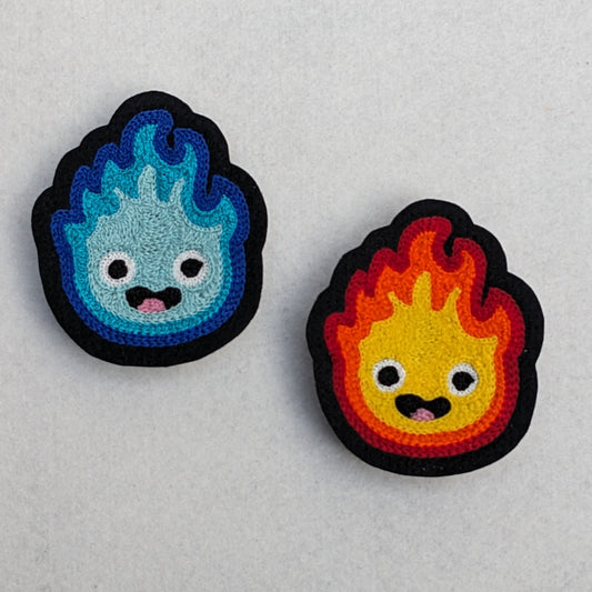 Kawaii  Fire Flame Chainstitch Patch