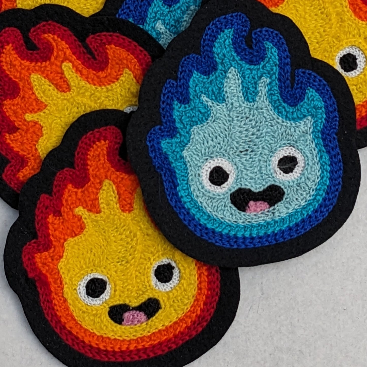 Kawaii  Fire Flame Chainstitch Patch