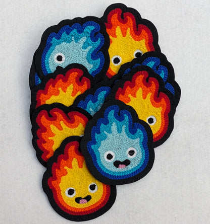 Kawaii  Fire Flame Chainstitch Patch