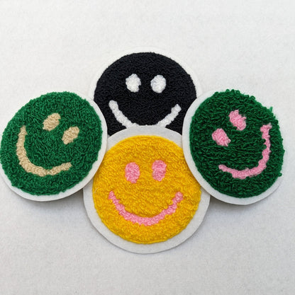 3 Inch Smiley Face Chenille Patch - Sew On - Pinsetter Alley