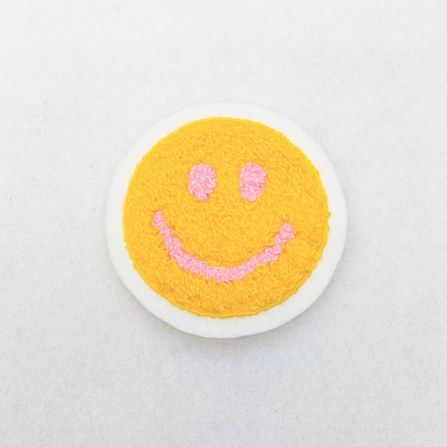 3 Inch Smiley Face Chenille Patch - Sew On - Pinsetter Alley