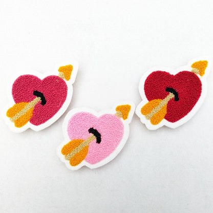 Chenille Arrow Heart Patch - Sew On - Available In Three Different Colors! - Pinsetter Alley