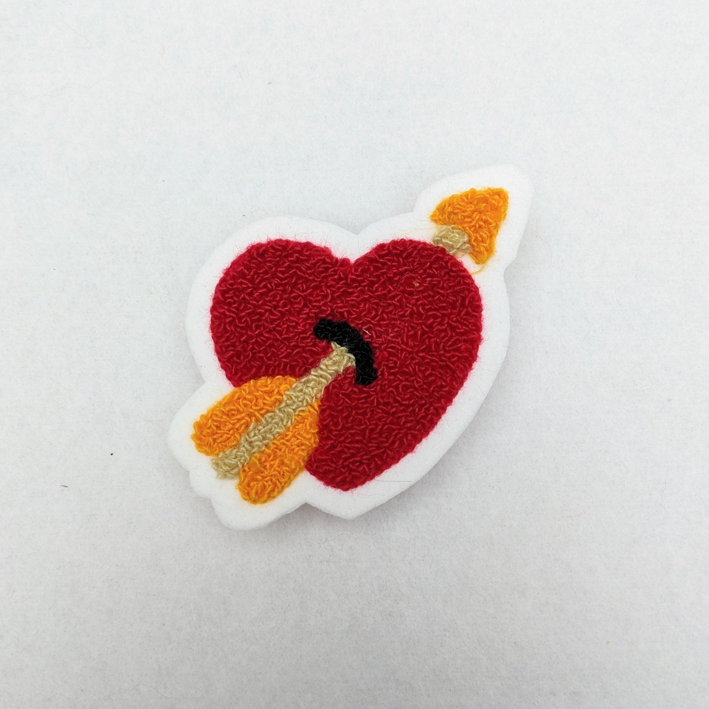 Chenille Arrow Heart Patch - Sew On - Available In Three Different Colors! - Pinsetter Alley