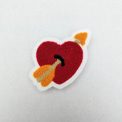 Chenille Arrow Heart Patch - Sew On - Available In Three Different Colors! - Pinsetter Alley