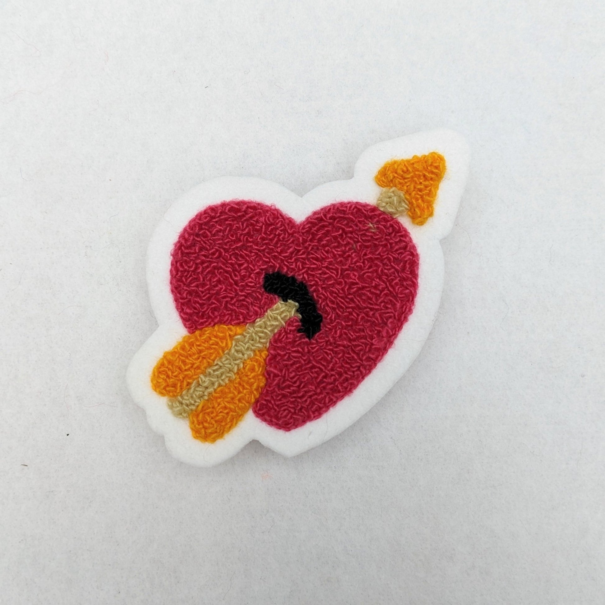 Chenille Arrow Heart Patch - Sew On - Available In Three Different Colors! - Pinsetter Alley