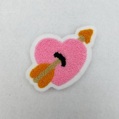 Chenille Arrow Heart Patch - Sew On - Available In Three Different Colors! - Pinsetter Alley