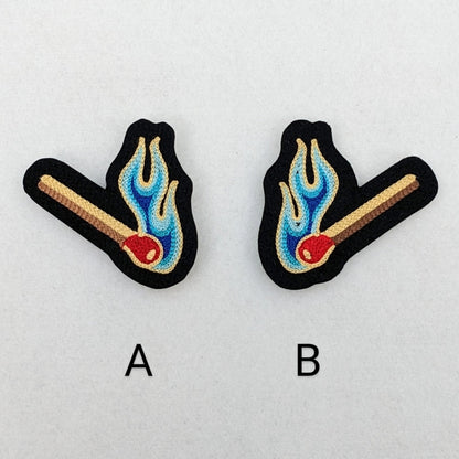 Chainstitch Burning Flame Match Patch - Pinsetter Alley