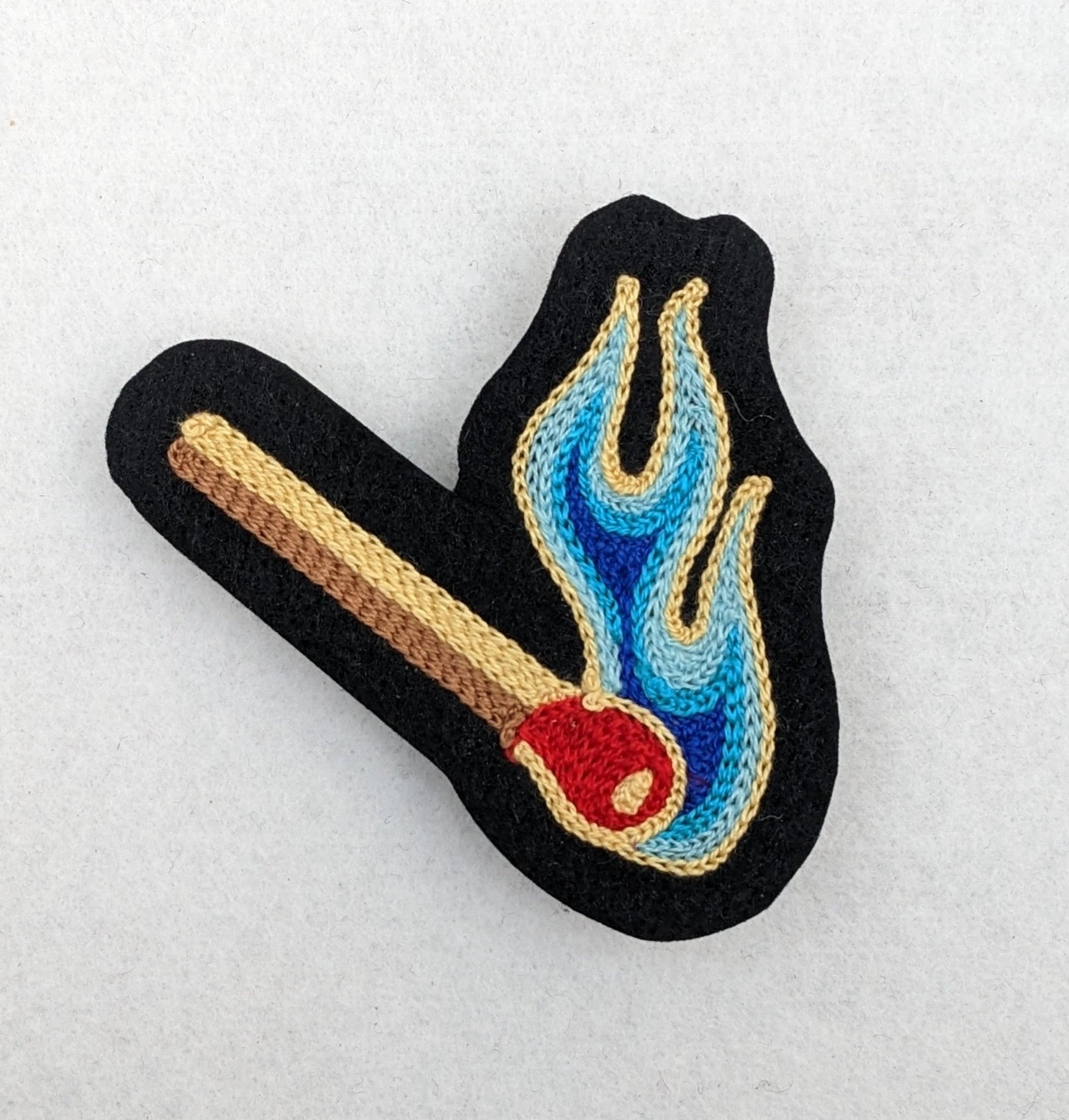 Chainstitch Burning Flame Match Patch - Pinsetter Alley