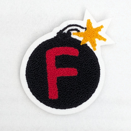 Vintage Style Chenille Lit F-Bomb Patch