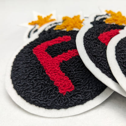 Vintage Style Chenille Lit F-Bomb Patch