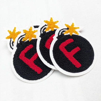 Vintage Style Chenille Lit F-Bomb Patch