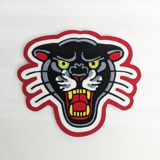 Chainstitch Panther Patch - Sew On - Vintage Flash Style - Pinsetter Alley