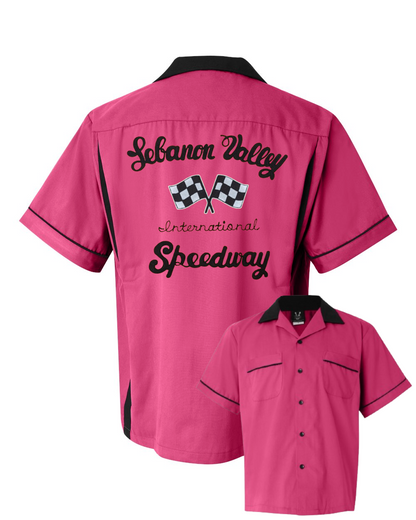 Lebanon Valley Speedway - Classic Chainstitch Embroidered Bowling Shirt -New Hilton Legend