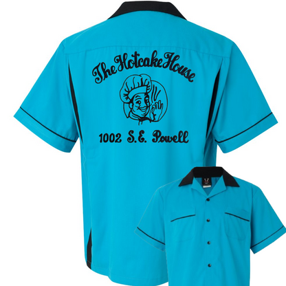 The Hotcake House - Chainstitch Embroidered Bowling Shirt - Vintage Style on a New Shirt