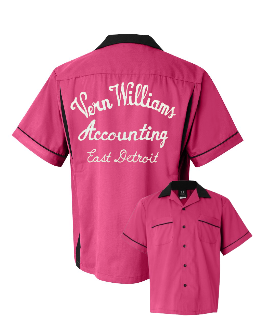 Vern Williams Accounting - Chainstitch Embroidered Bowling Shirt - Classic Style on a New Hilton Shirt