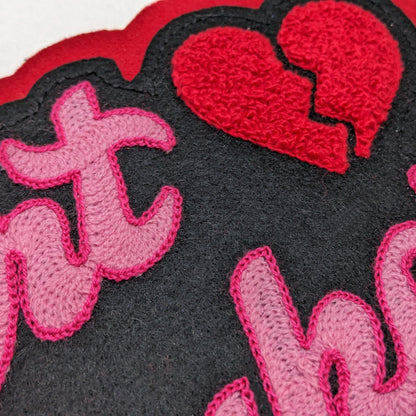 Heart Breaker - Vintage Style Chainstitch and Chenille Patch - Large