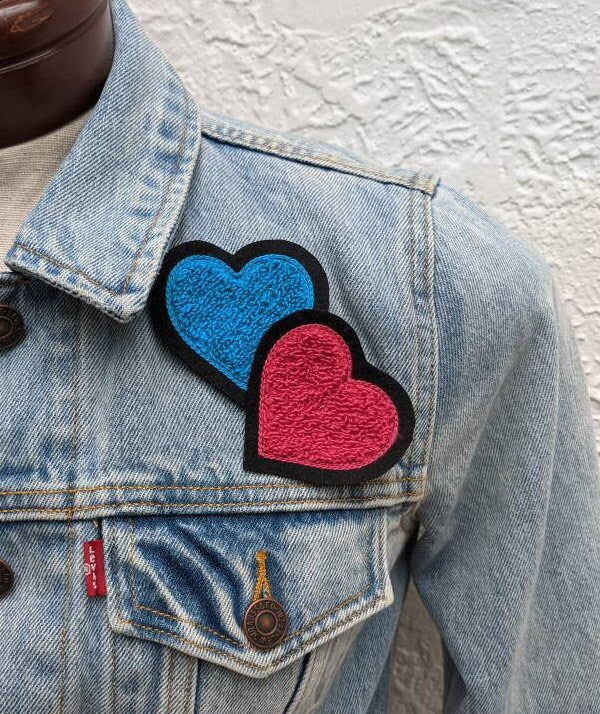 Super Cute Small Chenille Heart Patch - Sew On - Available In Different Colors!